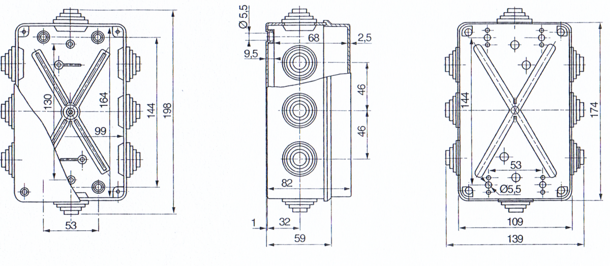 PVC Installationsgehäuse 198x139x82 IP 55