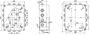PP Installationsgehäuse 342x282x115/342x282x165 IP 55